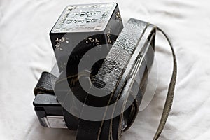 Tefillin with a plastic case,