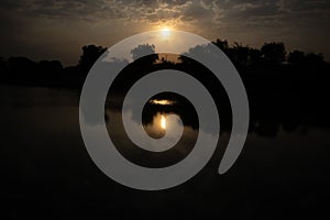 Teflection of sun in the water