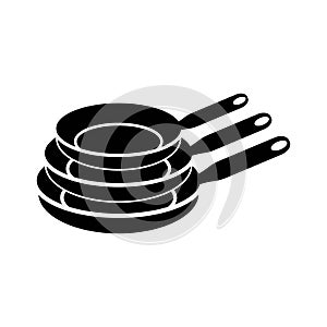 Teflon cooking utensil symbol icon, illustration design template