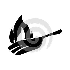 Teflon cooking utensil symbol icon, illustration design template