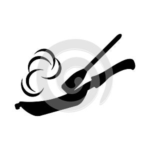 Teflon cooking utensil symbol icon, illustration design template