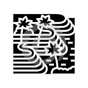 tegallalang rice terraces glyph icon vector illustration