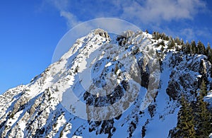 Tegelberg mountain peak. Bavaria, Germany, Europe.