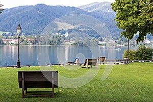 Tegernsee lake and Alp mountains