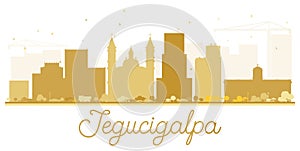 Tegucigalpa City Skyline golden silhouette.