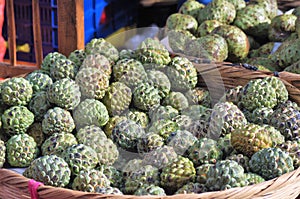 Honduras market exotic fruit closeup annona anona photo