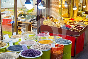 Tehran dried fruits market stall