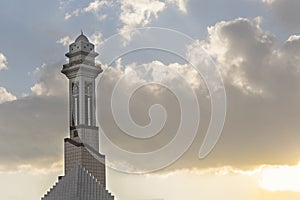 Tehran International Permanent Fairground, Ebrahim Prophet Masque Minaret in Front of Cloudy Sky photo