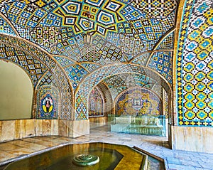 Fountain in summer pavilion of Golestan, Tehran