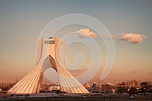 Tehran Landmark in Sunset