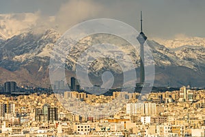 Tehran skyline of the city