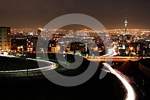 Tehran skyline at night