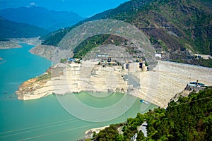 Tehri Dam of in Tehri Garhwal district of Uttrakhand. India\'s largest dam. Aerial view Tehri Dam