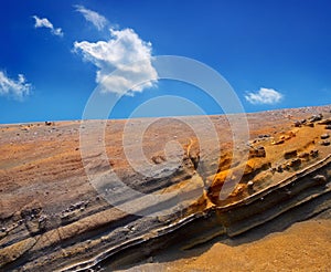 Teide National Park volcanic rocks blue sky