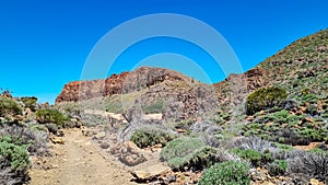 Teide - Panoramic view on Riscos de la Fortaleza near Pico del Teide and Montana Blanca, Mount El Teide National Park, Tenerife photo