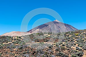 Teide - Panoramic view on volcano Pico del Teide and Montana Blanca, Mount El Teide National Park, Tenerife, Canary Islands, photo