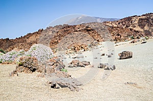 Teide volcano National Park in Tenerife. Lava desert