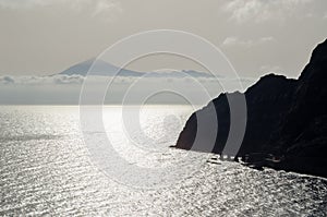 Teide volcano in Tenerife seen from La Gomera island. Canary isl