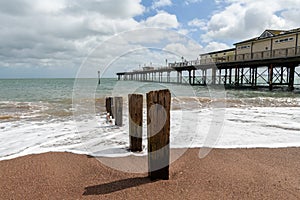 Teignmouth pier and sandy beach