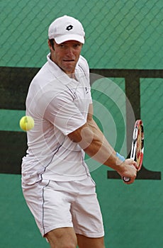 Teimuraz Gabashvili (RUS) return the ball