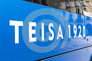 TEISA 1920 on the side of the bus of Transports Electrics Interurbans company
