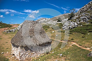 Teito, ancient hut at Saliencia Lakes, Somiedo, Asturias photo
