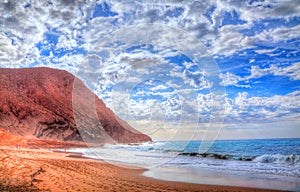 Tejita beach in summer season in Tenerife, Spain photo