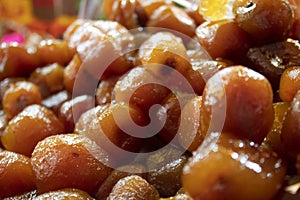 The sweet of tejocote is a typical Mexican food that is prepared in time of day of the dead and before the celebration photo