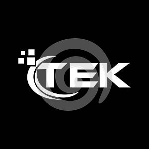 TEK letter logo design on black background. TEK creative initials letter logo concept. TEK letter design