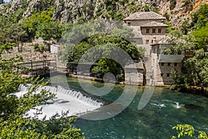 Tekija house and Buna river in Blagaj village near Mostar, Bosnia and Herzegovi