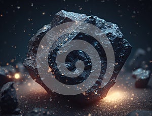 Tektite Meteorite background stone created with Generative AI technology