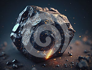 Tektite Meteorite background stone created with Generative AI technology