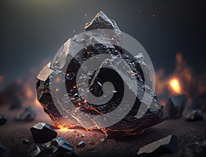 Tektite Meteorite background stone created with Generative AI technology