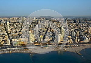 Tel Aviv City Helicopter View