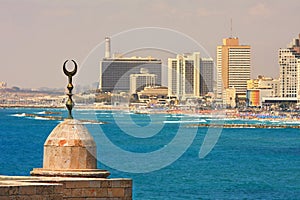 Tel Aviv coastline view.