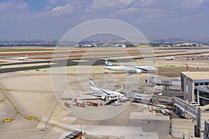 El Al Aircraft - Airplane In Ben Gurion Airport, Tel Aviv, Israel