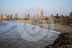 TEL AVIV, ISRAEL -Tel Aviv Mediterranean Sea. A very beautiful view of Tel Aviv, the beach and the sea