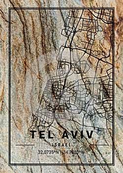 Tel Aviv - Israel Zoe Marble Map