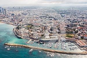Tel Aviv Jaffa Yafo old city overview town Israel aerial view photo sea