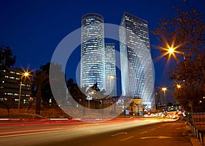 Tel Aviv night cityscape, Israel