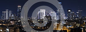 Tel Aviv And Ramat Gan Skyline At Night, Israel