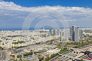 Tel Aviv Skyline Aerial View, Tel Aviv Cityscape, Israel