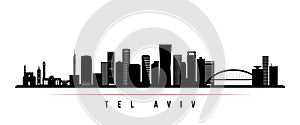 Tel Aviv skyline horizontal banner. photo