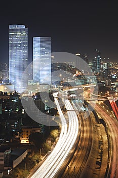 The Tel aviv skyline - Night city