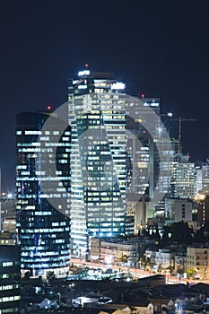 The Tel aviv skyline - Night city