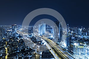 Tel Aviv Skyline At Night, Skyscraper