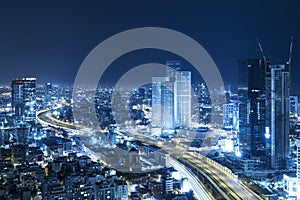 Tel Aviv Skyline At Night, Skyscraper