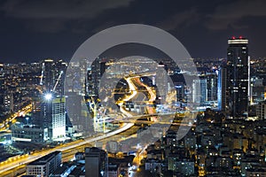 Tel Aviv Skyline At Night, Skyscraper