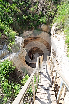 Tel Gezer .Tunnel for water production. israel