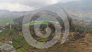 Telaga warna lake at plateau dieng